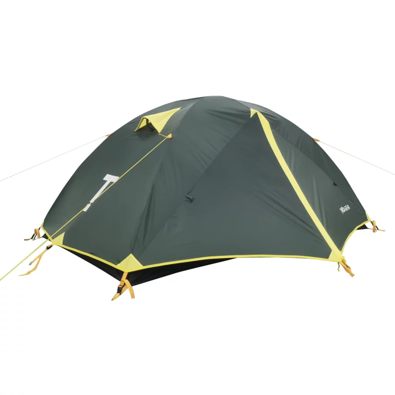TREQA Light Series 2-person camping tent for outdoor adventures, shown in olive green.